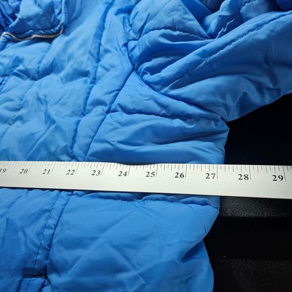 Vintage Jcpenny Puff Coat Men XL Blue Hooded 80s Thick Warm Winter Utility Retro - Picture 12 of 16